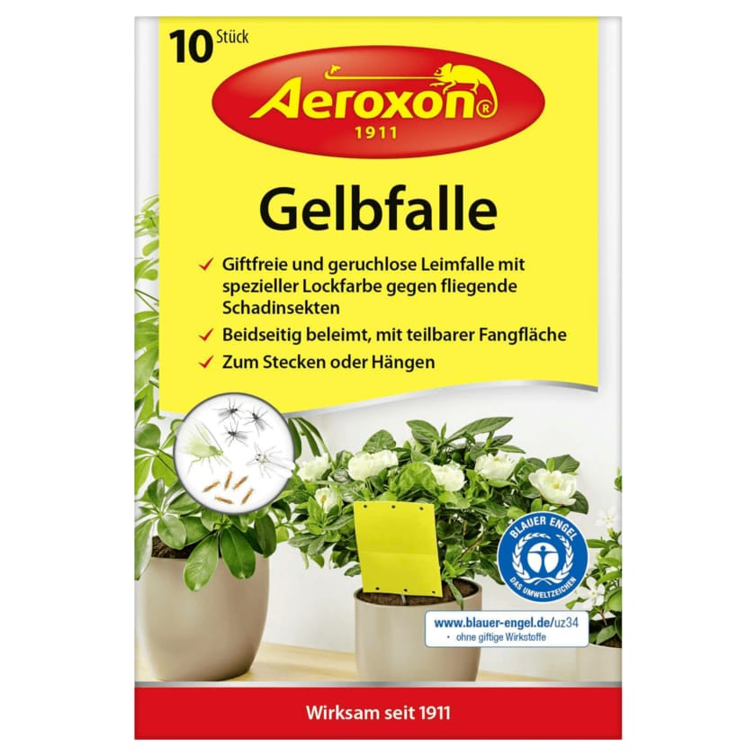 Aeroxon Gelbfalle für Topfpflanzen 10 Stück